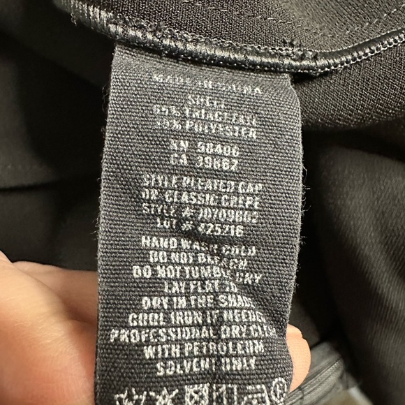 Rent The Runway  Pleated Cap Sleeve Black Crepe V-Neck Fit Flare Career Dress 2 - Picture 5 of 9